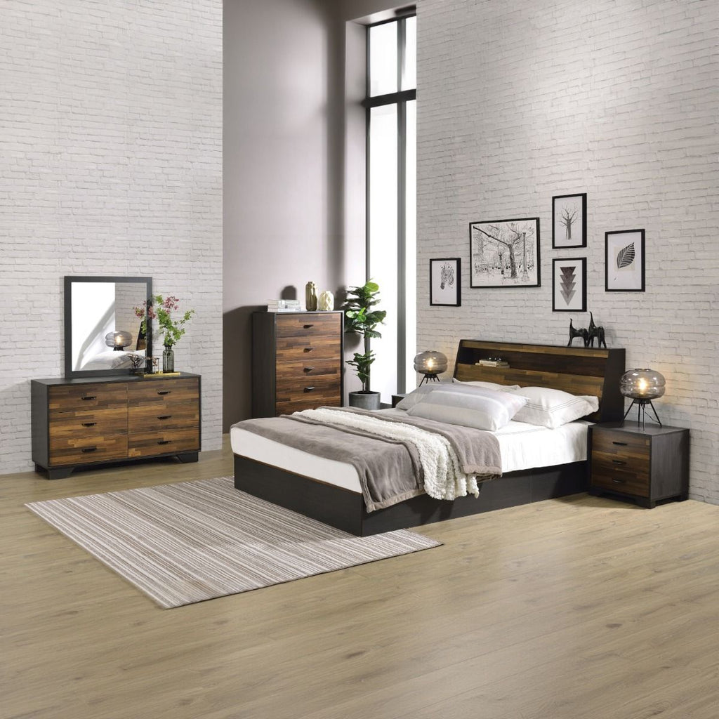 Eos - Mirror - Walnut & Black