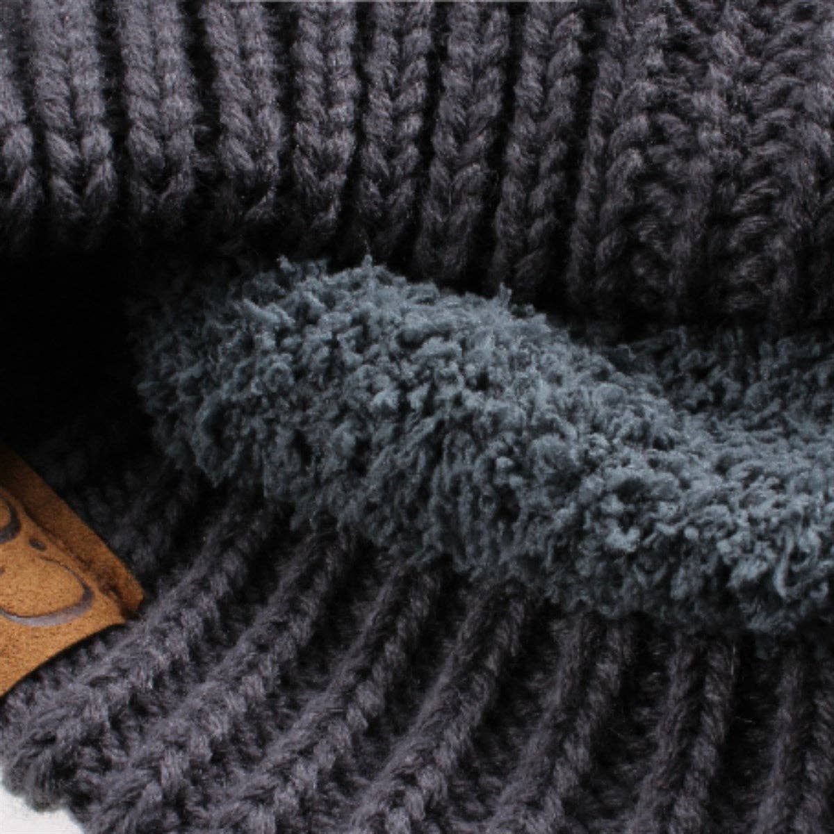 C.C Luxe Fleece-Lined Beanie with Bold Faux Fur Pom