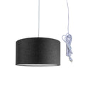 14"W 2 Light Swag Plug-In Pendant  Granite Gray with Diffuser White Cord