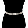 6 Row Crystal Embellished Rhinestone Pave Chain Belt Glamorous Rhinestone Belt