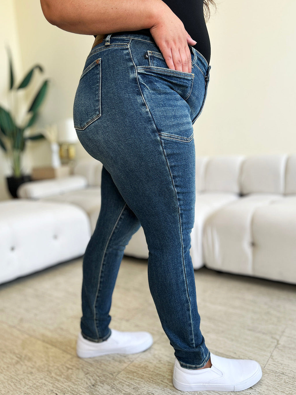 Judy Blue Full Size High Waist Skinny Jeans Size Down For Flattering Curvy Fit Women Everyday