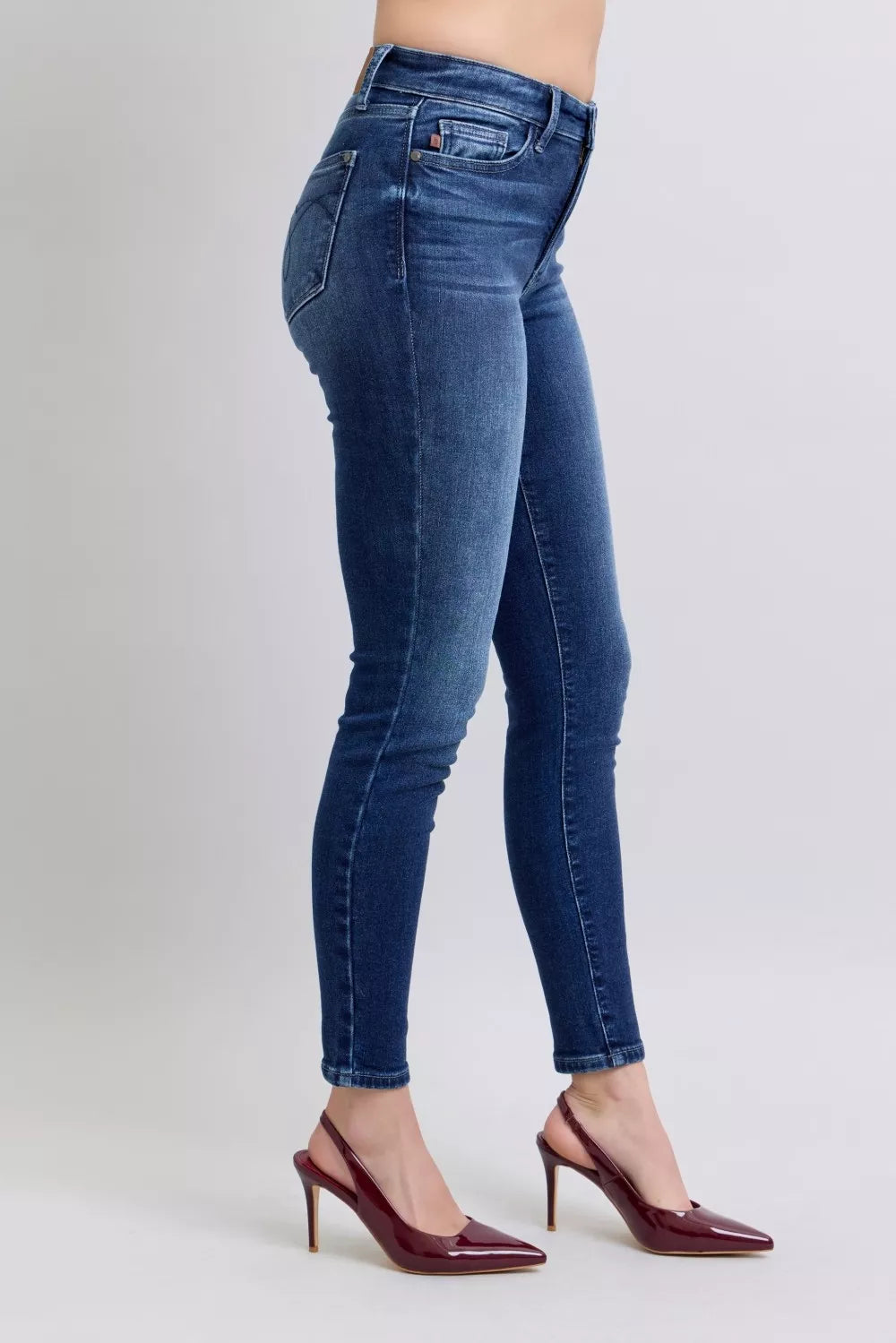 Judy Blue Plus Size Washed Thermal Skinny Jeans Warmth Stretch Flattering Fit For Curvy Women