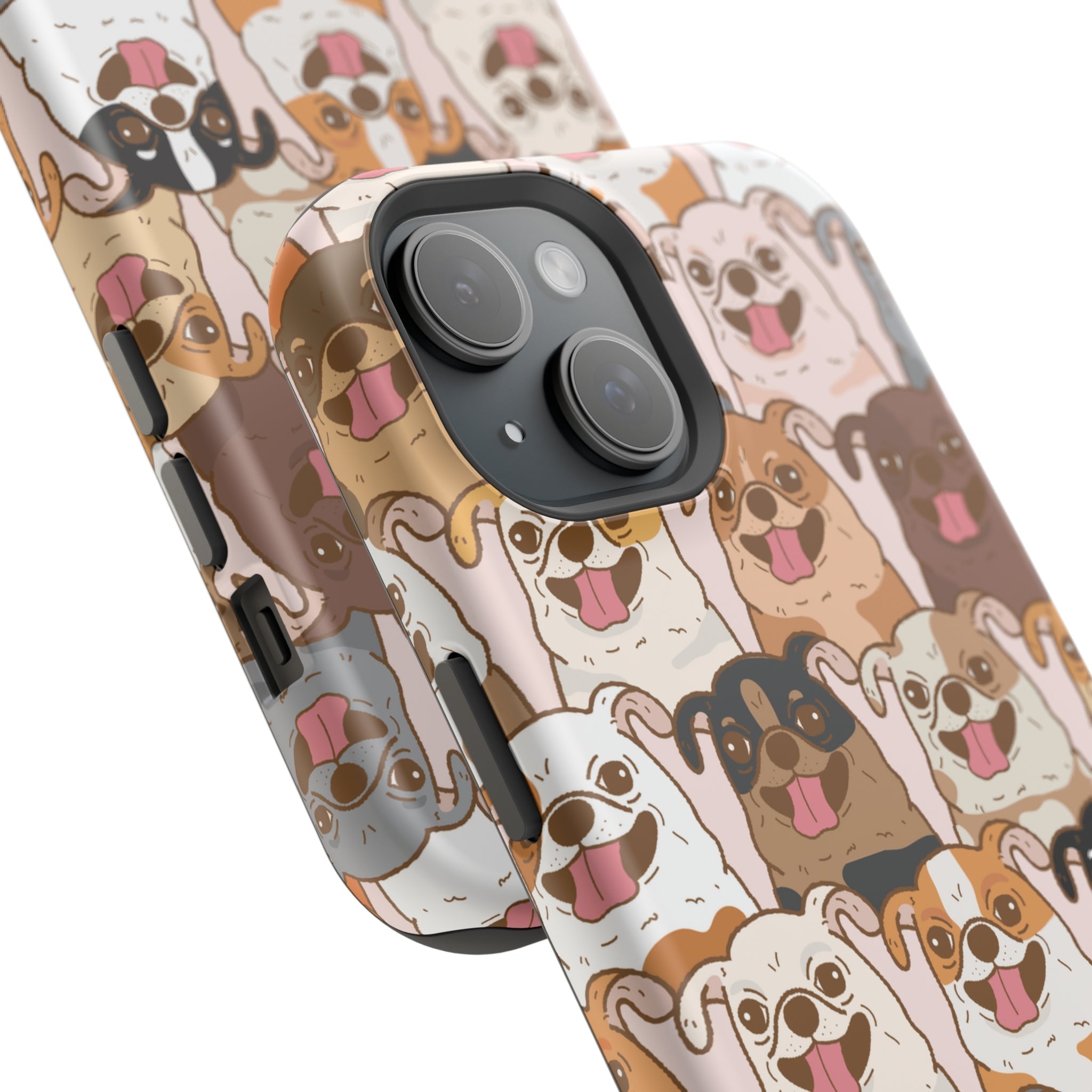 Happy Pug iPhone Case, iPhone 13-15