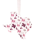 Put A Bow On It Galvanized Ornament   Maroon/Pink   4"