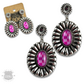 Western sunburst oval earring with inlay