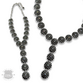 Starburst concho long Y necklace with iridescent rhinestones