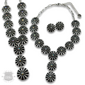 Starburst concho Y with iridescent rhinestones necklace and earring set
