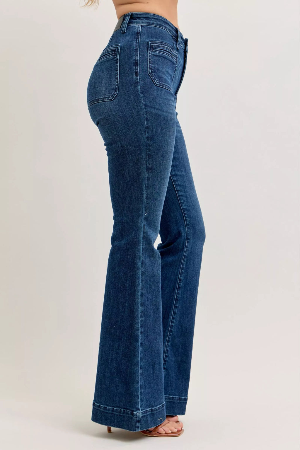 Judy Blue High Waisted Flare Jeans For Women With Front Pockets Versatile Flattering Silhouette