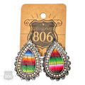 Western serape teardrop earring