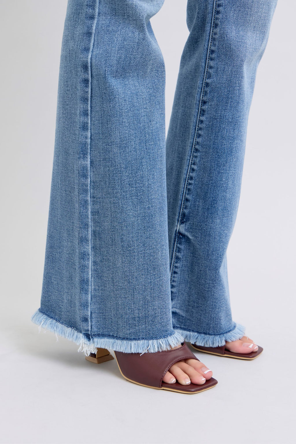 Judy Blue Jeans High Rise Bootcut With Raw Hem For Fashion Forward Women Flattering Fit