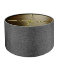 14"W x 7"H Granite Grey Burlap Hardback Drum Lampshade