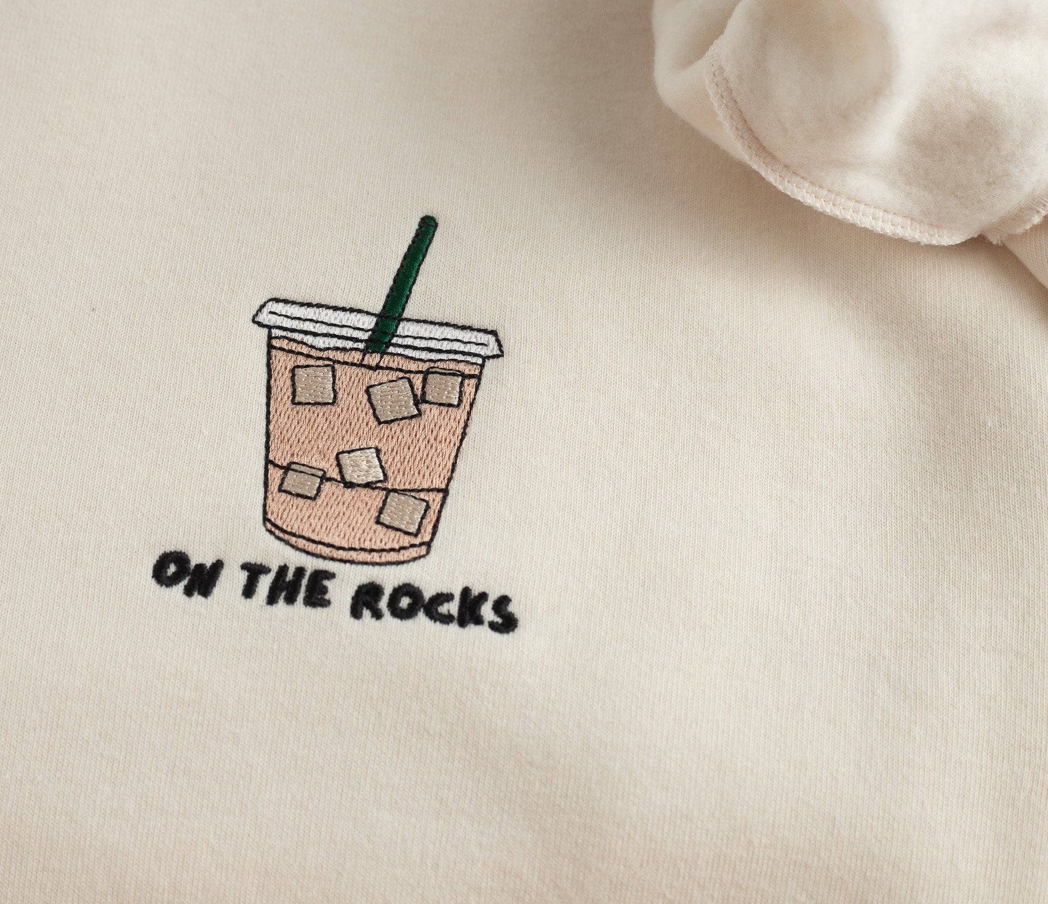 Embroidered On The Rocks Iced Coffee Sweatshirt