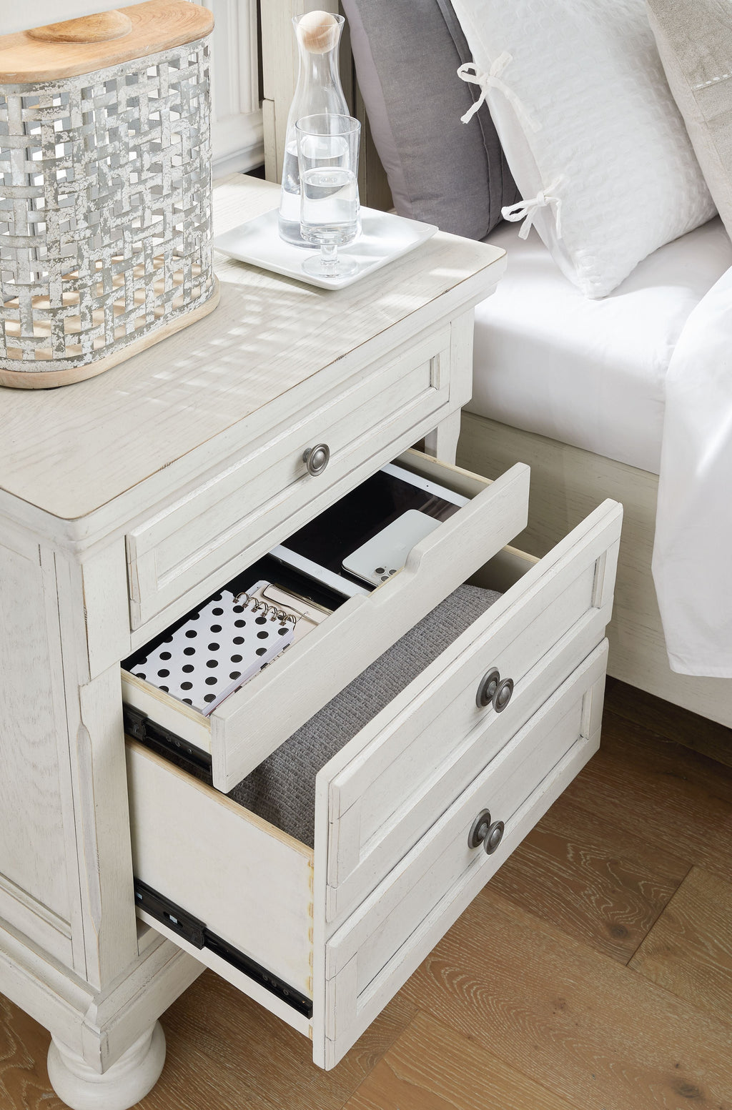 Robbinsdale - Two Drawer Night Stand - Antique White