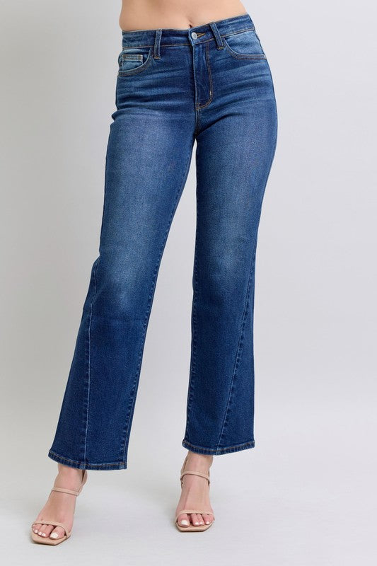 Judy Blue Side Seam Detail Straight Jeans For Women With Pockets Full Size Range