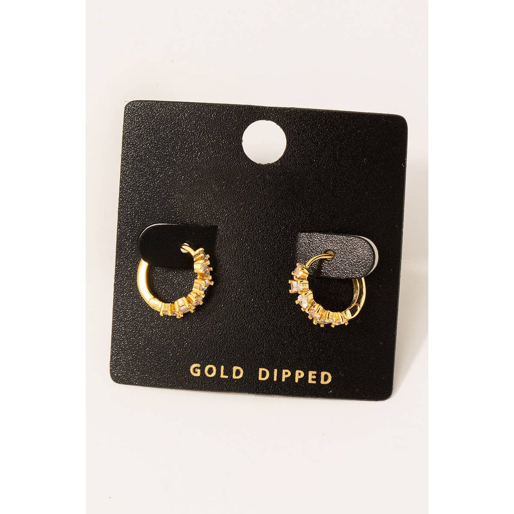 Sparkling Elegance: Mini Rhinestone Huggie Earrings