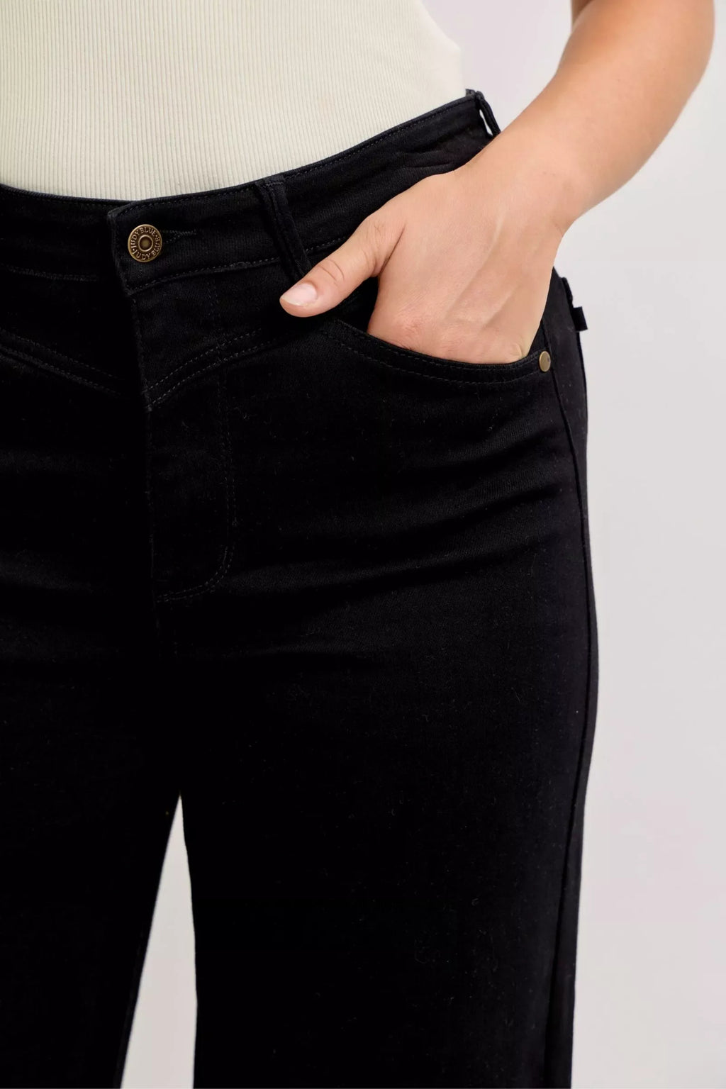 Judy Blue High Waisted Wide Leg Jeans For Women Flattering Fit Trendy Silhouette Versatile Wardrobe Essential