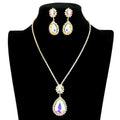 Teardrop Accented Rhinestone Necklace