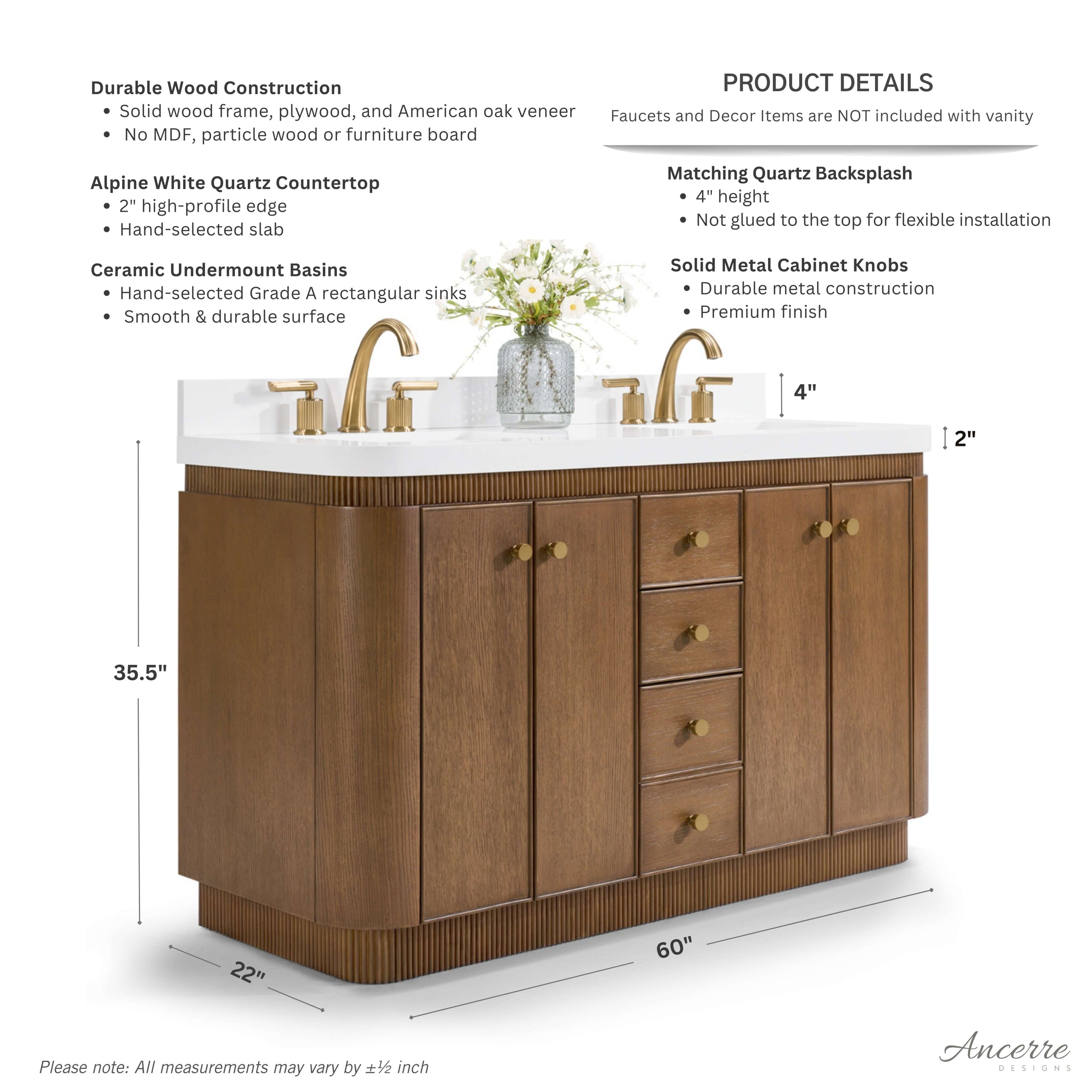 Aston 60" Bath Vanity Set