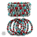 Five strand burnished pearl bracelet set