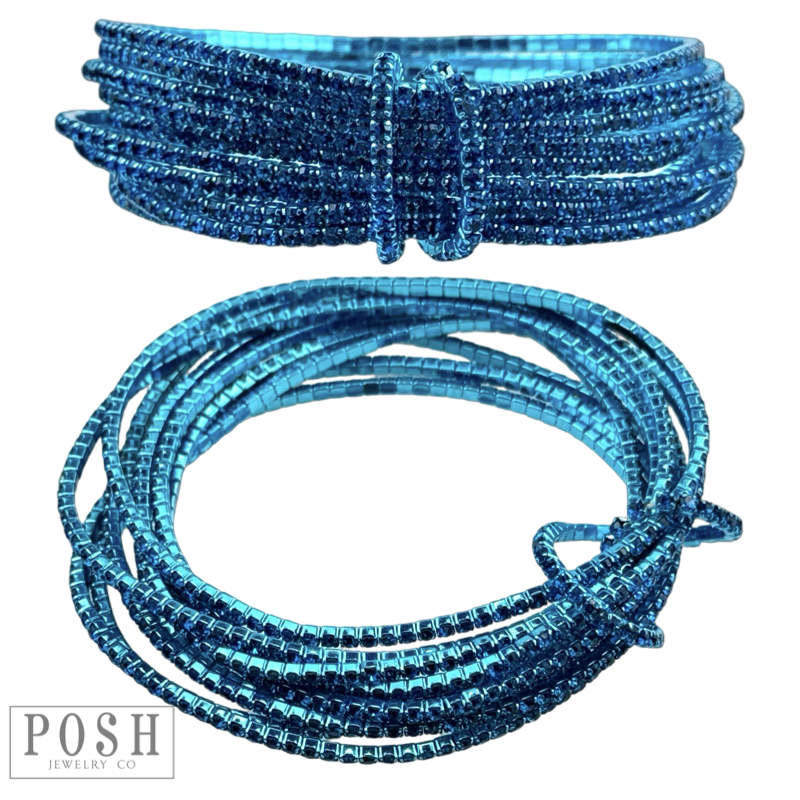 Tiny rhinestone stretch bracelet set - LC