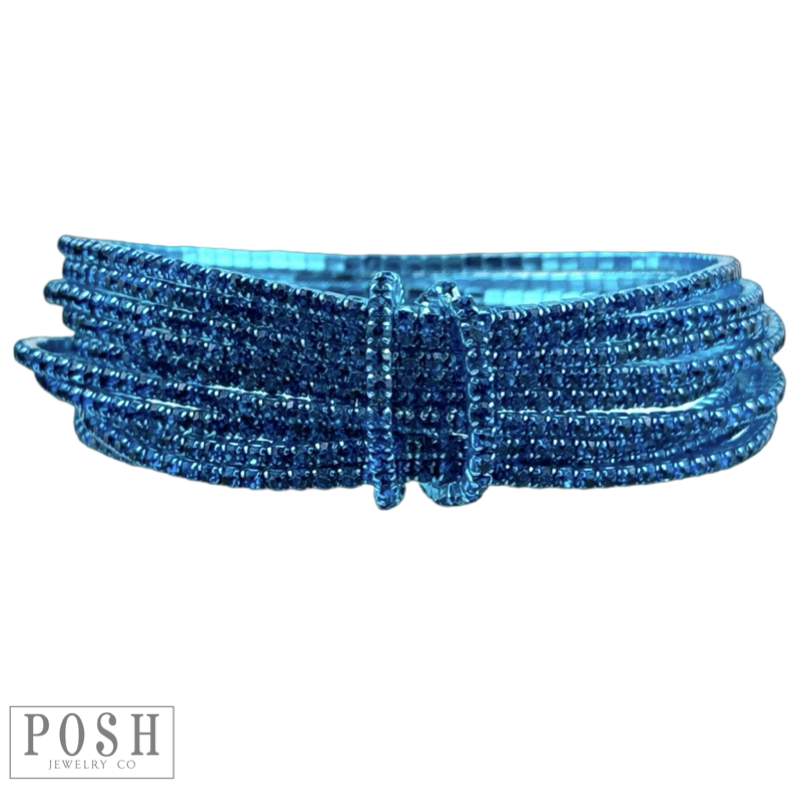 Tiny rhinestone stretch bracelet set - LC