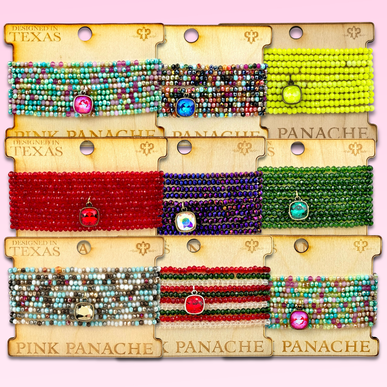 Faceted small bead bracelet set with Austrian crystal - LC