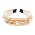 Pearl Puka Shell Embellished Woven Straw Headband