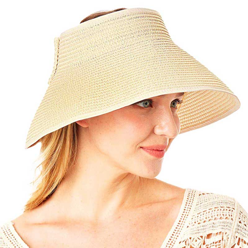 Roll Up Foldable Large Brim Sun Visor Hat