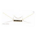 Bride Gold Dipped Enamel Rectangle Message Pendant Necklace