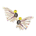 Bubble Stone Cluster Butterfly Evening Earrings