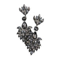 Teardrop Accented Marquise Stone Cluster Evening Earrings