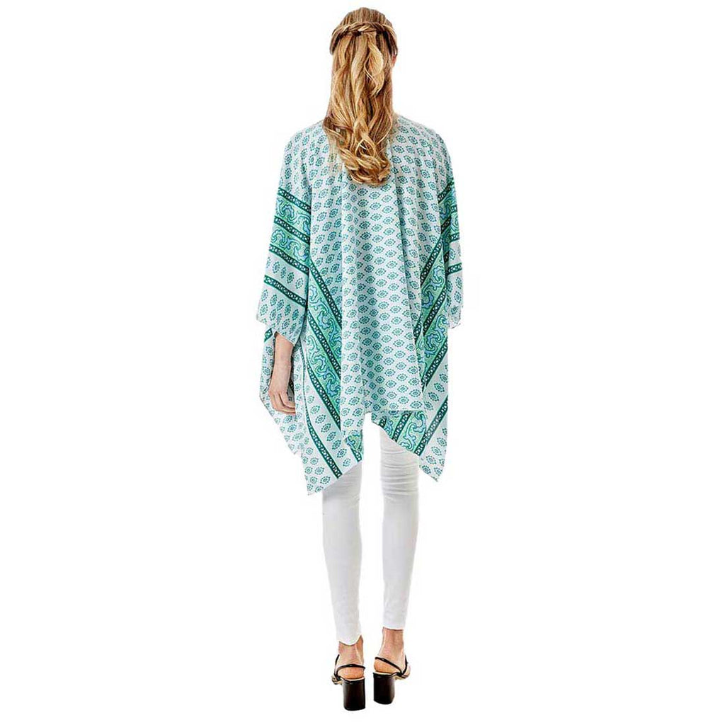 Greek Mati Mataki Printed Cover Up Kimono Poncho