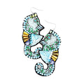 Multi Stone Sequin Seed Bead Seahorse Earrings