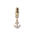 CZ Anchor Charm, Gold, Charm Bar | Charm