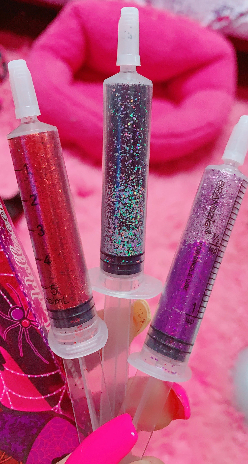 *GLITTER SYRINGES* + FATAL VOWS LASH* DUO "Coffin Collections" GlamDoll Glitter