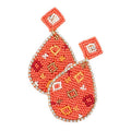 Felt Back Teardrop Beaded Dangle Earrings