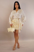 Keep it Chic 3D Flower Bloom Mini Skirt- Cream