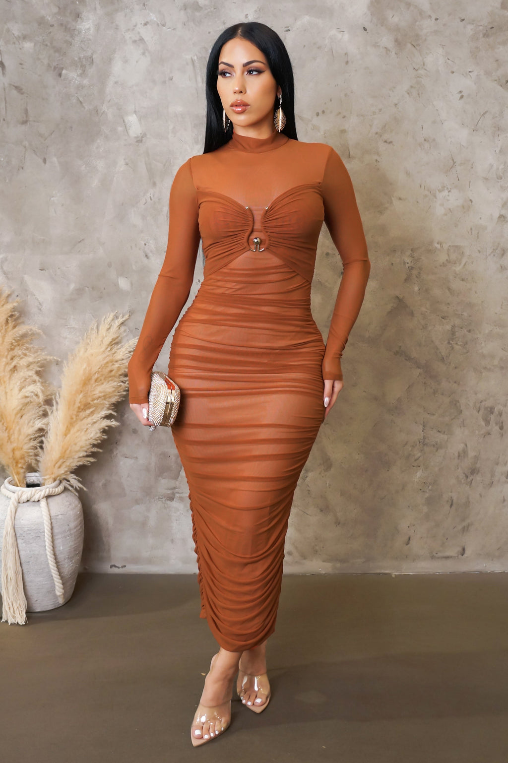 Over Velvet Mesh Dress