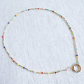 Dainty Color Bead Front Lock Necklace