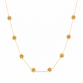 Dainty Golden Bead Flower Necklace - Waterproof Stainless Steel