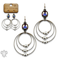 Pearl bead circle earring with Austrian crystal