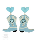 Western heart boot earring
