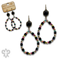Multi-color and barrel bead earring with Austrian crystal