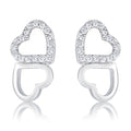 .17 Ct Melded Hearts and CZ Stud Earrings