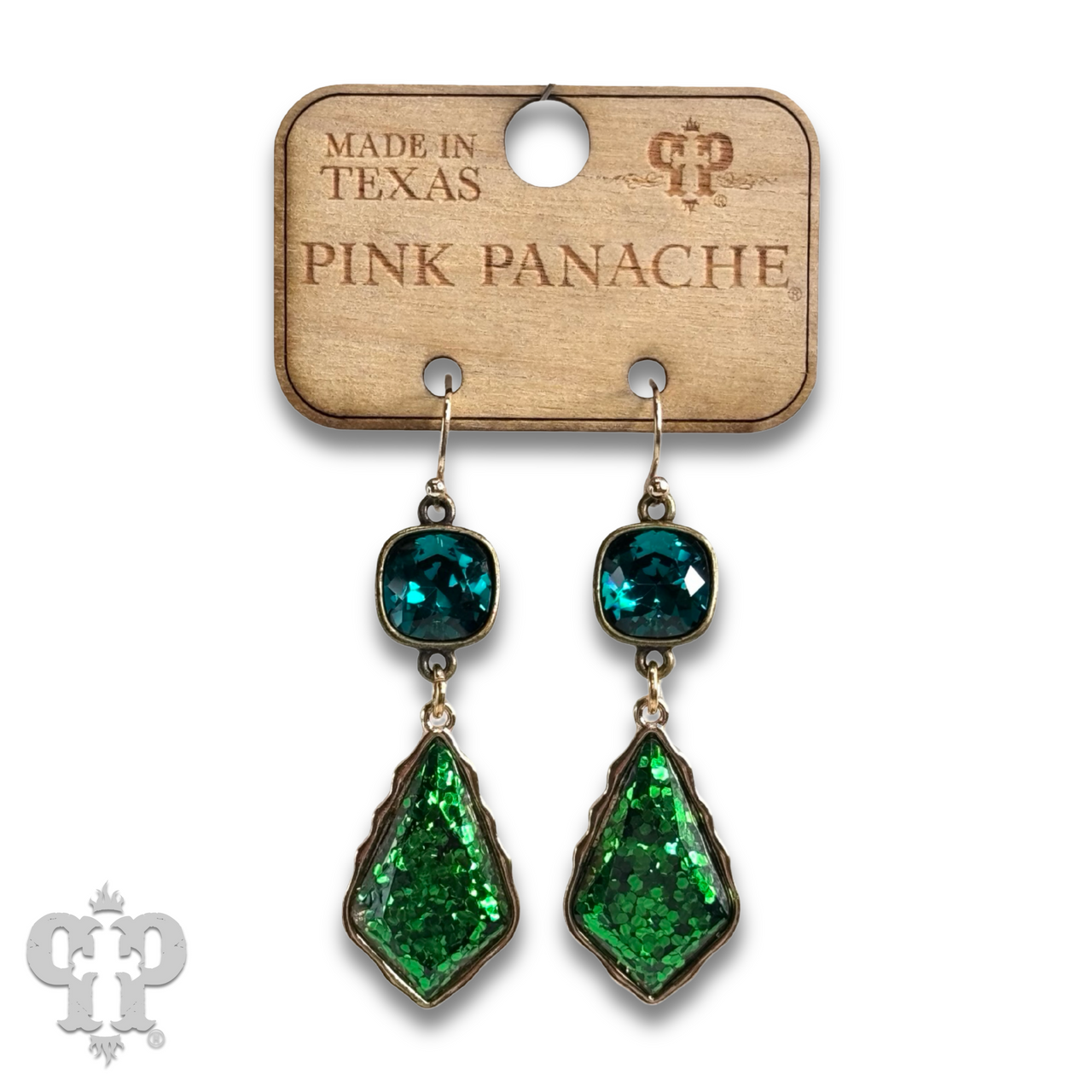 Glitter diamond teardrop earring with Austrian crystal - LC