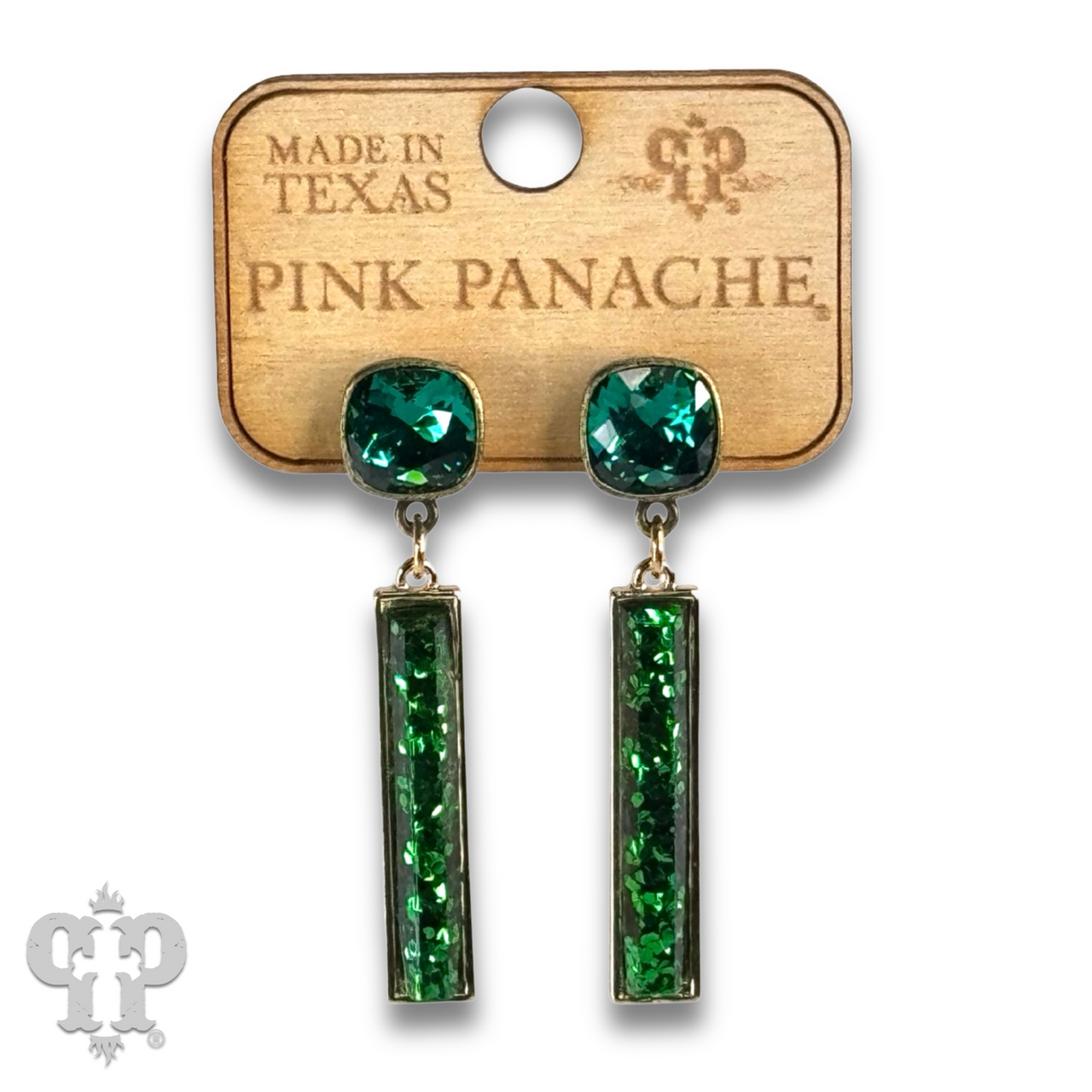 Glitter bar earring with Austrian crystal - LC