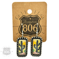 Western cactus scene earring