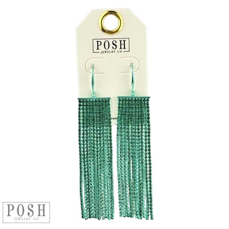 Tiny rhinestone fringe earring