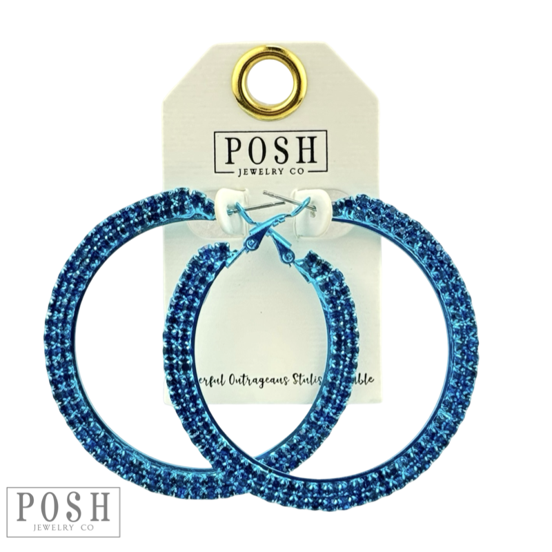 Tiny rhinestone hoop earring