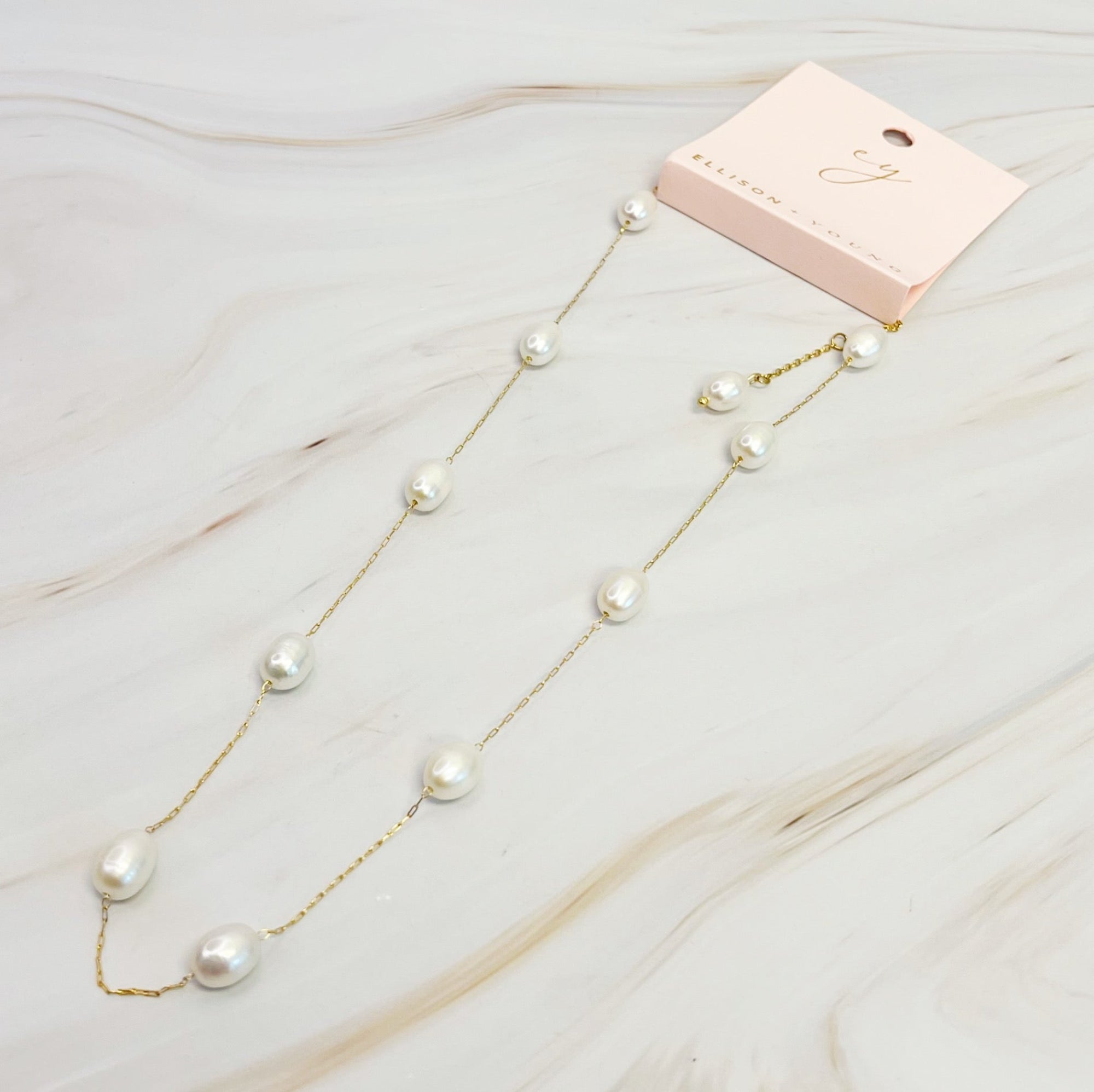 Esther Freshwater Pearl Station Necklace